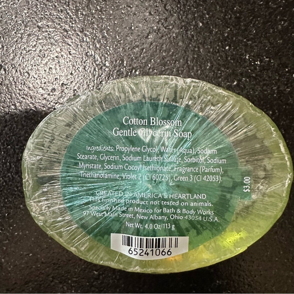 VTG bath and body works cotton blossom glycerin bar soap